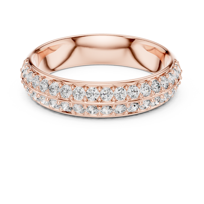 Double Row Lab Grown Diamond Wedding Ring