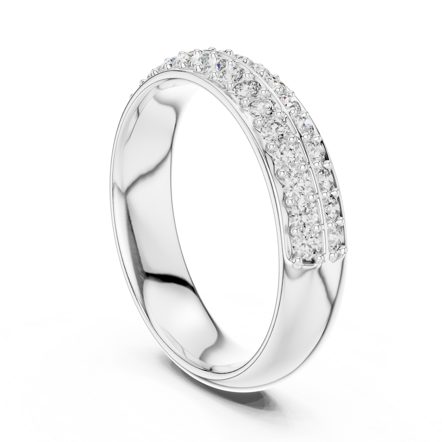 Double Row Lab Grown Diamond Wedding Ring