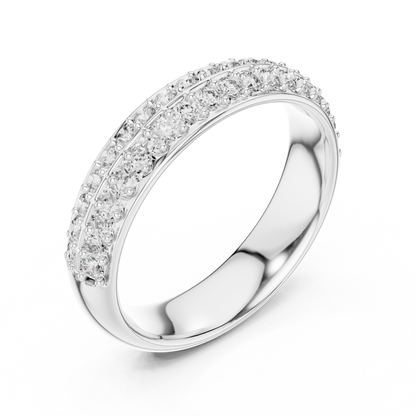 Double Row Lab Grown Diamond Wedding Ring