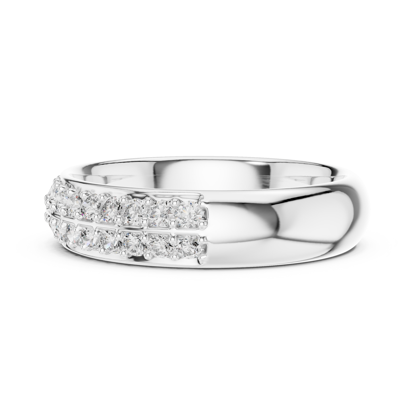 Double Row Lab Grown Diamond Wedding Ring
