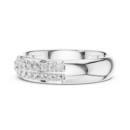 Double Row Lab Grown Diamond Wedding Ring
