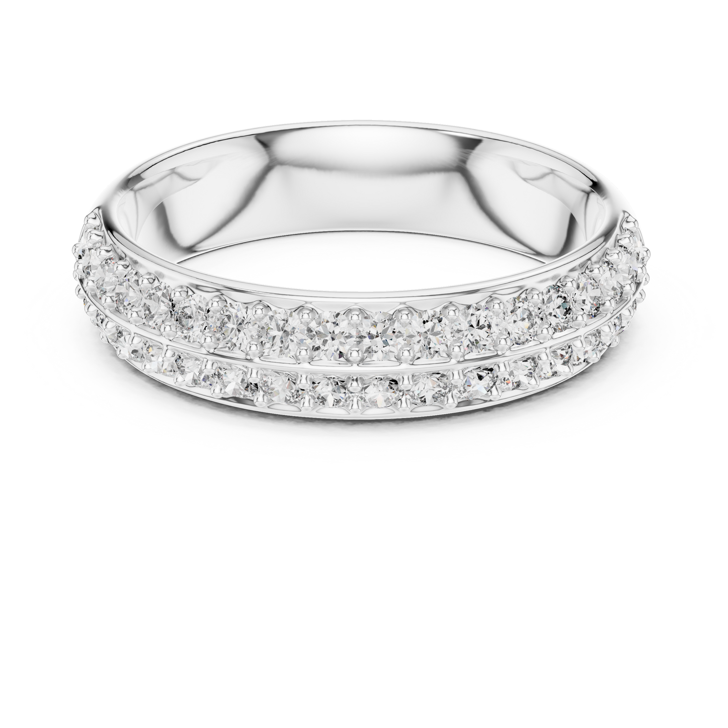 Double Row Lab Grown Diamond Wedding Ring