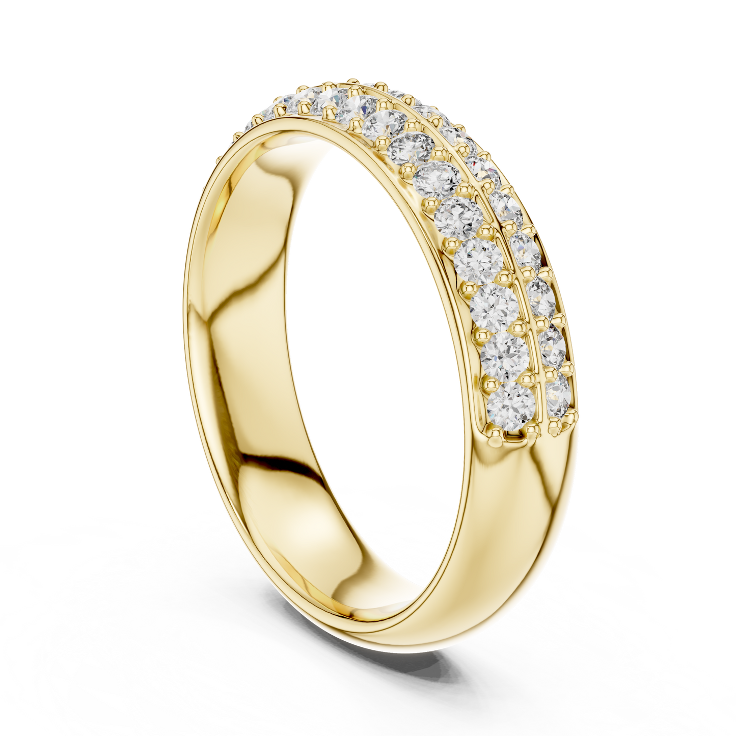 Double Row Lab Grown Diamond Wedding Ring