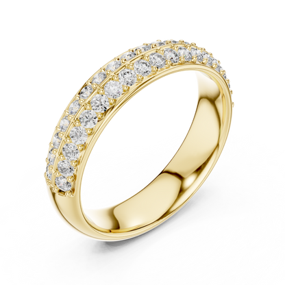 Double Row Lab Grown Diamond Wedding Ring