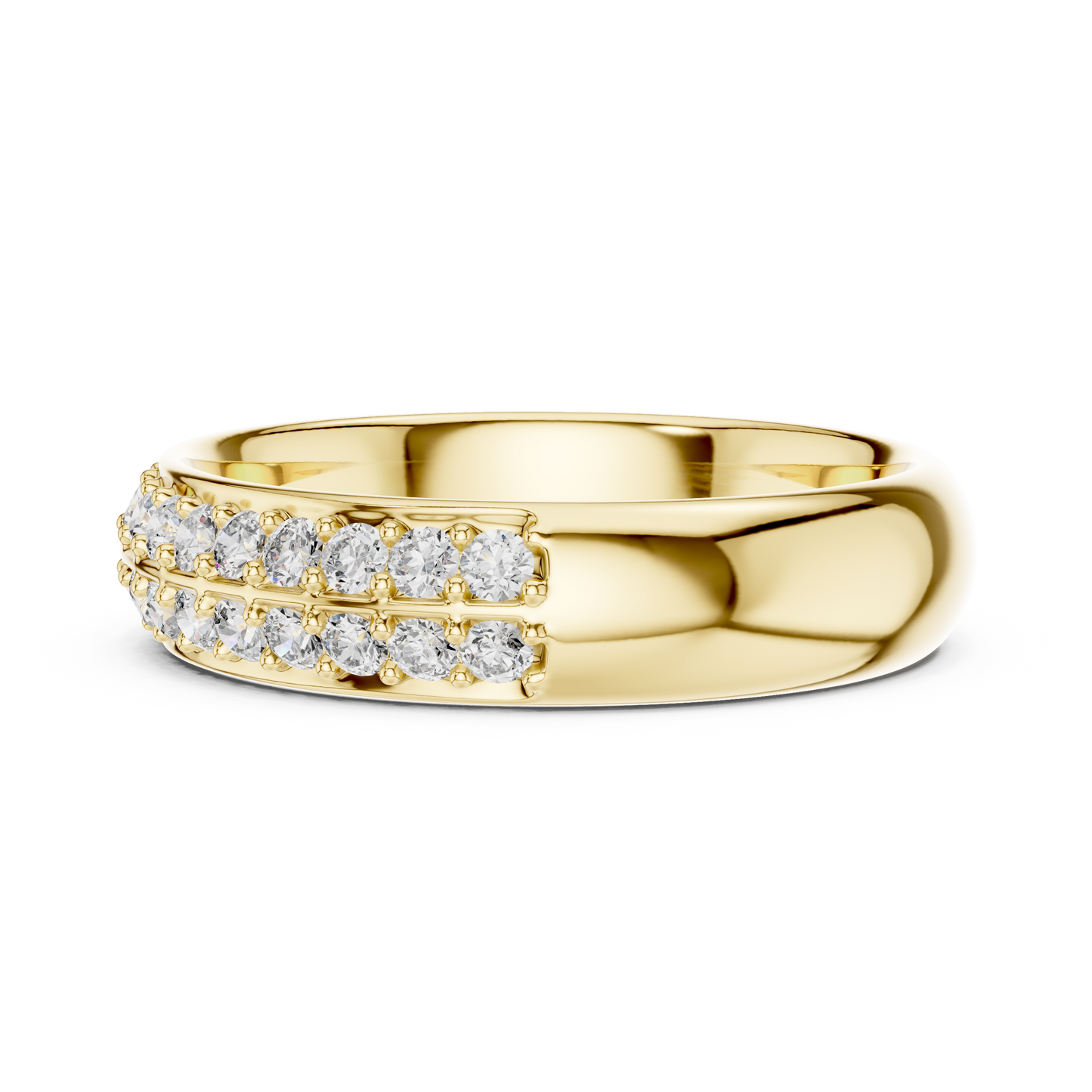 Double Row Lab Grown Diamond Wedding Ring