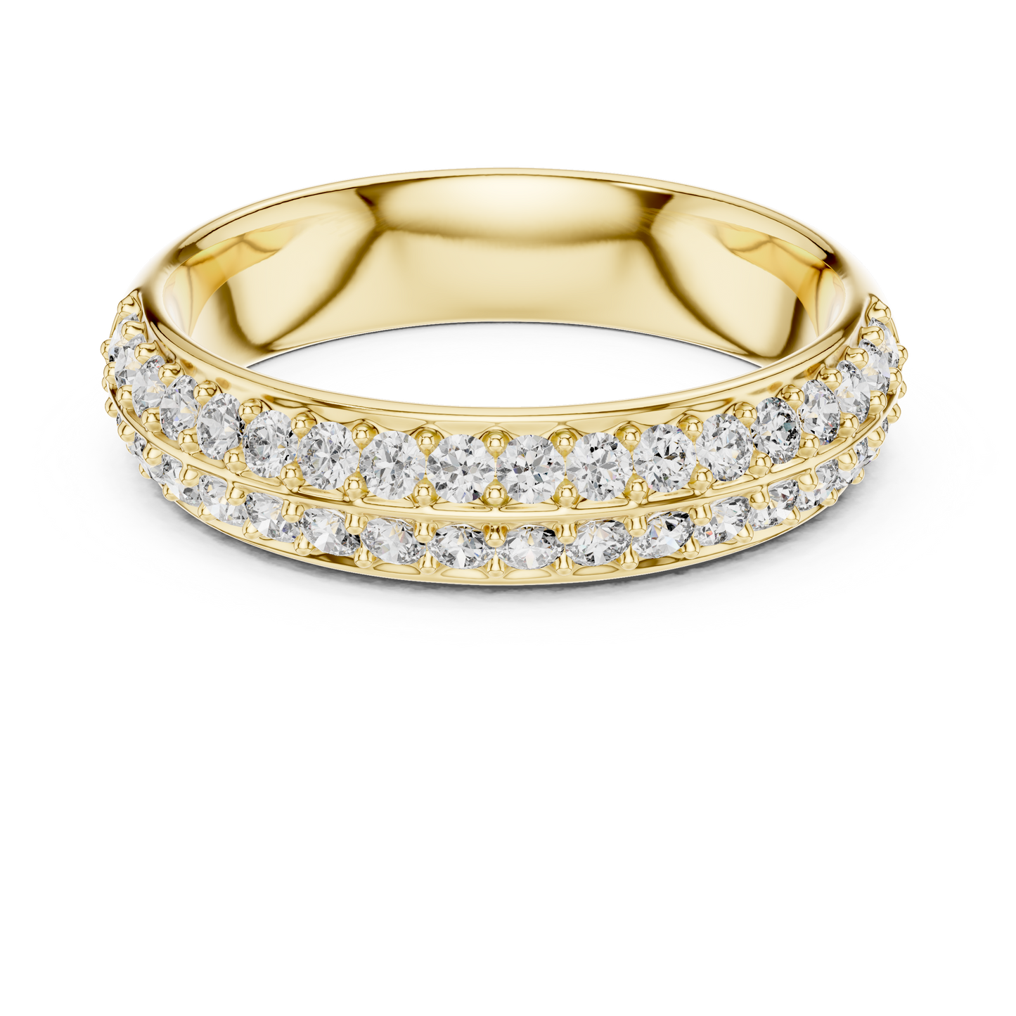 Double Row Lab Grown Diamond Wedding Ring