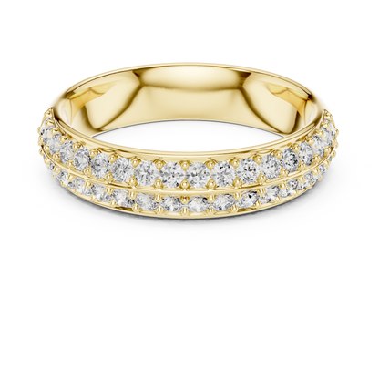 Double Row Lab Grown Diamond Wedding Ring