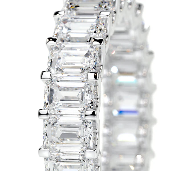 3.49 CTW Round Cut Moissanite Silver Half Eternity Set Wedding Band