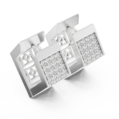 Hexagon Lab Grown Diamond Huggie Hoops in Rose Gold