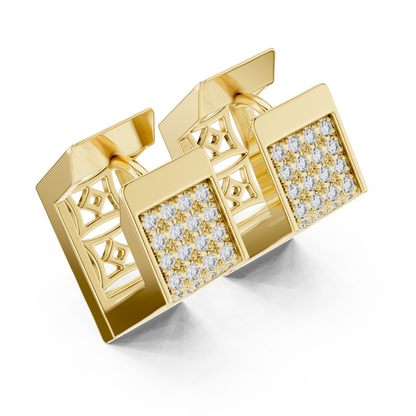 Hexagon Lab Grown Diamond Huggie Hoops in Rose Gold