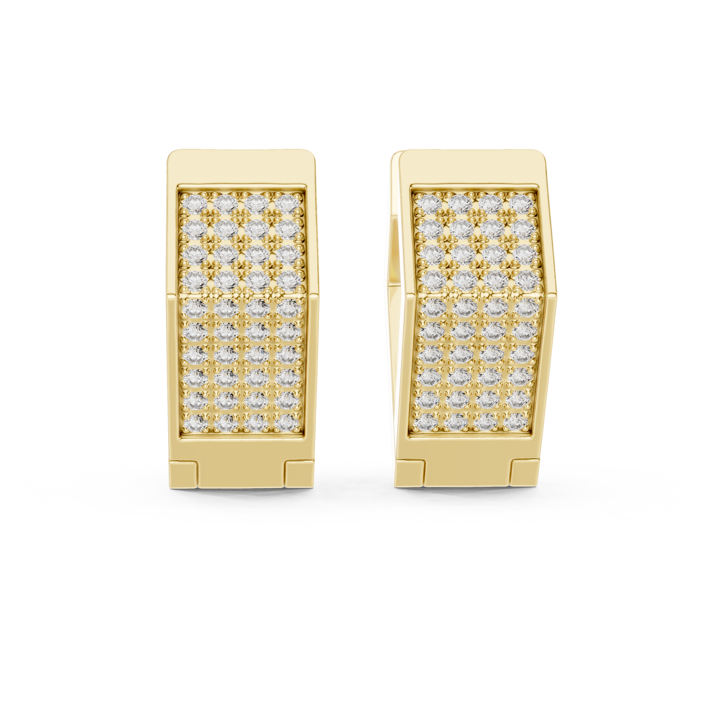 Hexagon Lab Grown Diamond Huggie Hoops in Rose Gold