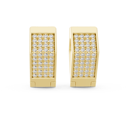 Hexagon Lab Grown Diamond Huggie Hoops in Rose Gold
