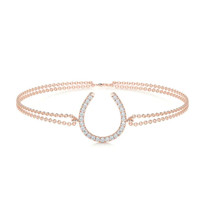 0.2 CTW Round Cut Moissanite Silver Horseshoe Shape Bracelet