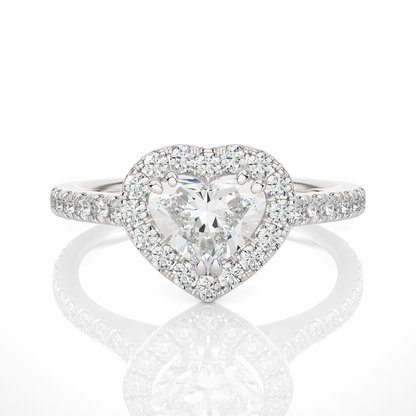 1.32 Ct Heart Cut F-VS2 Lab Grown Diamond Cathedral Engagement Ring