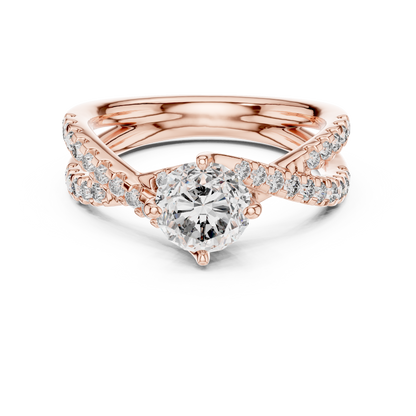 Round Lab Grown Diamond Infinity Split Shank Engagement Ring