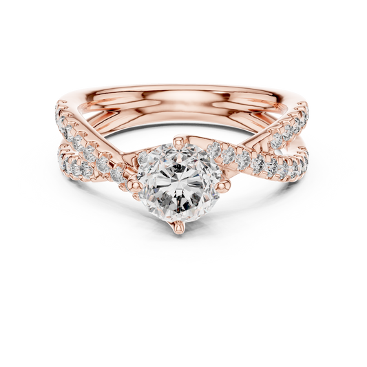 Round Lab Grown Diamond Infinity Split Shank Engagement Ring