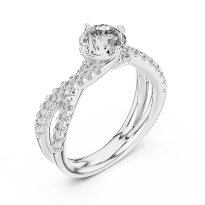 Round Lab Grown Diamond Infinity Split Shank Engagement Ring