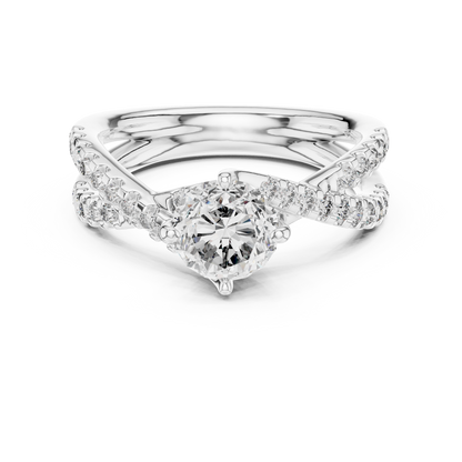 Round Lab Grown Diamond Infinity Split Shank Engagement Ring