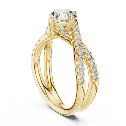 Round Lab Grown Diamond Infinity Split Shank Engagement Ring