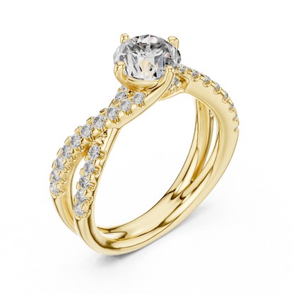 Round Lab Grown Diamond Infinity Split Shank Engagement Ring