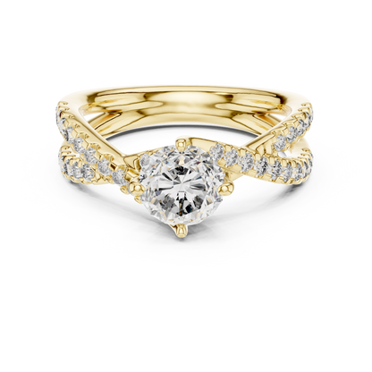 Round Lab Grown Diamond Infinity Split Shank Engagement Ring