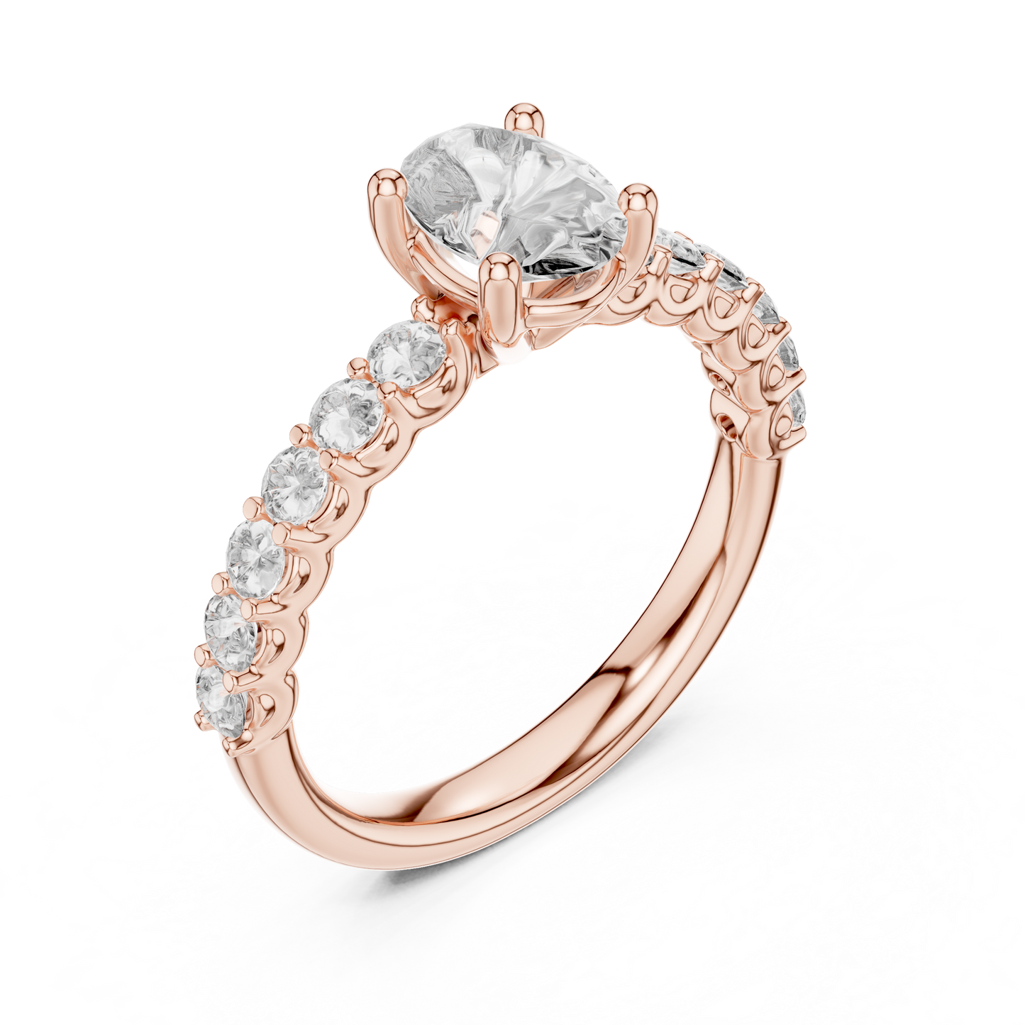 Oval Lab Grown Diamond Engagement Ring in 14K Yellow Gold