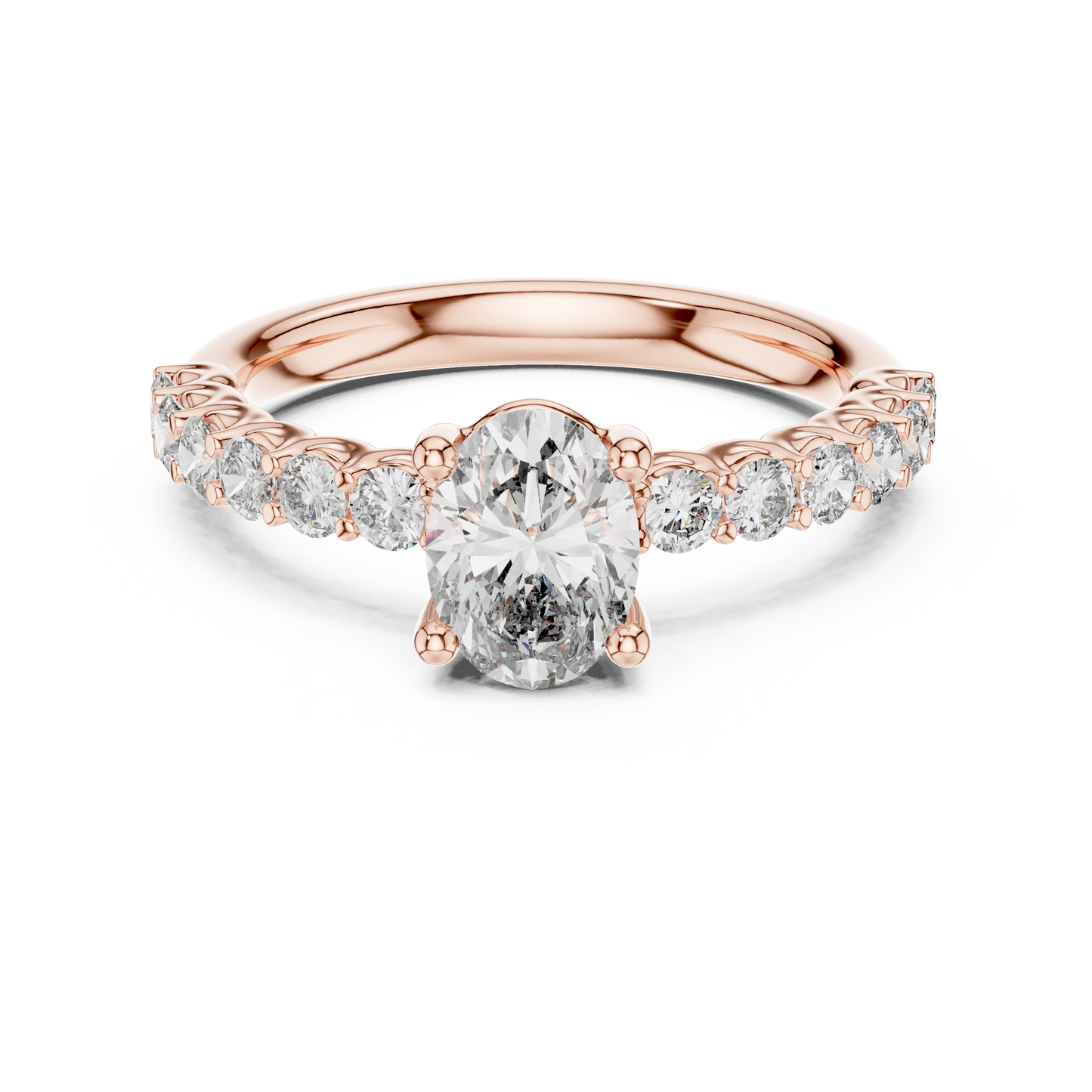 Oval Lab Grown Diamond Engagement Ring in 14K Yellow Gold