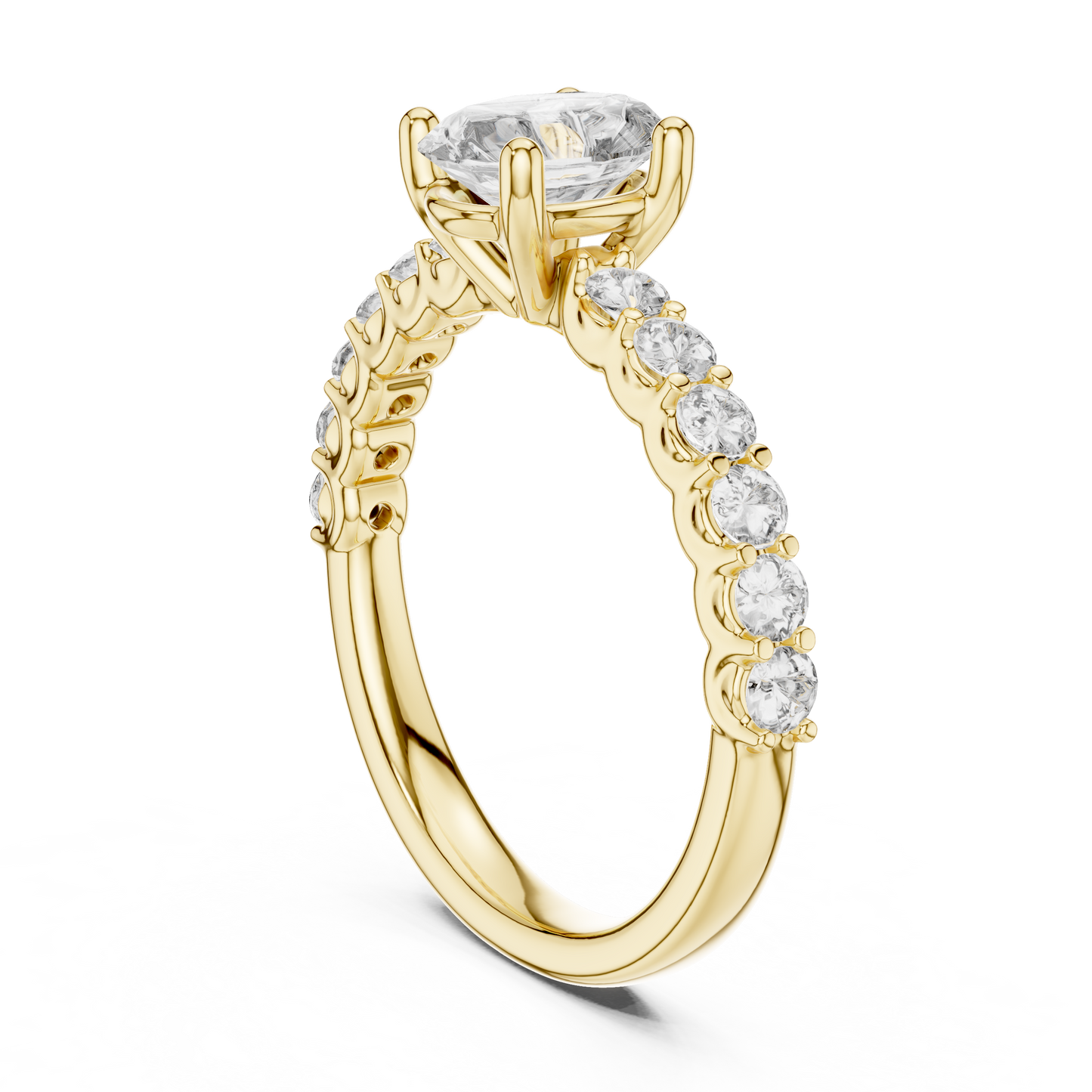 Oval Lab Grown Diamond Engagement Ring in 14K Yellow Gold