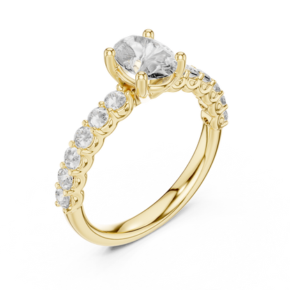 Oval Lab Grown Diamond Engagement Ring in 14K Yellow Gold