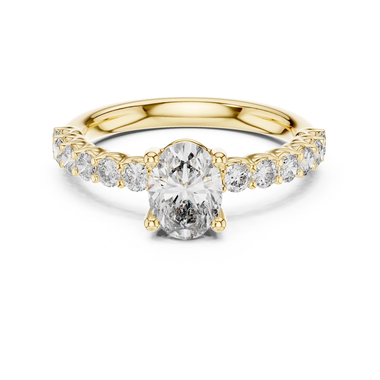 Oval Lab Grown Diamond Engagement Ring in 14K Yellow Gold