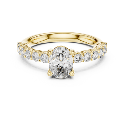 Oval Lab Grown Diamond Engagement Ring in 14K Yellow Gold