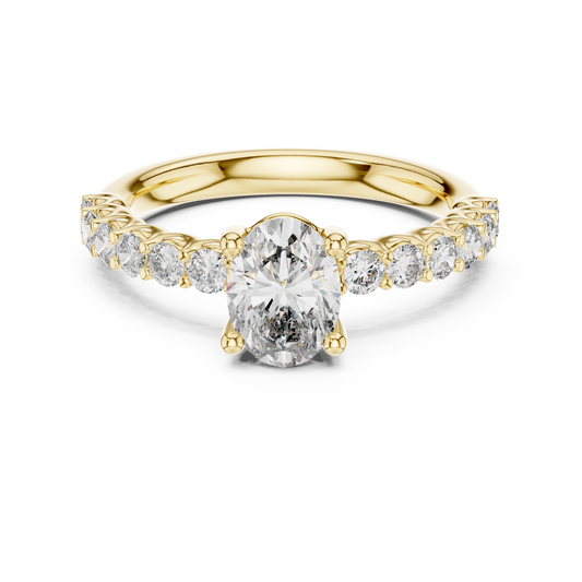 Oval Lab Grown Diamond Engagement Ring in 14K Yellow Gold