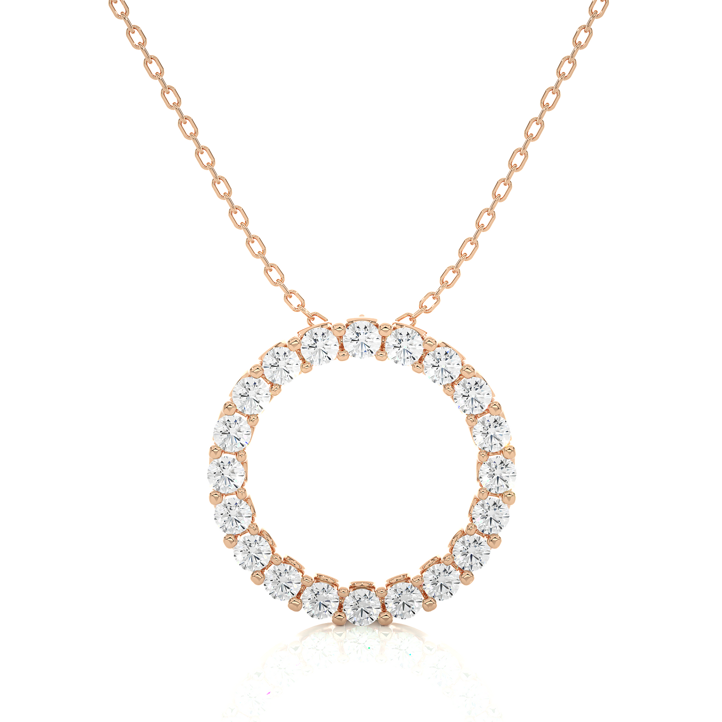 1.64 CTW Round Cut Lab Grown Diamond Gold Pendant