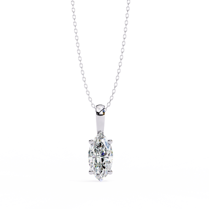 1.15 CT Marquise Cut Lab Grown Diamond Four Prong Pendant