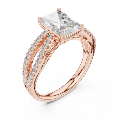 Radiant Lab Grown Diamond Infinite Criss Cross Split Shank Ring