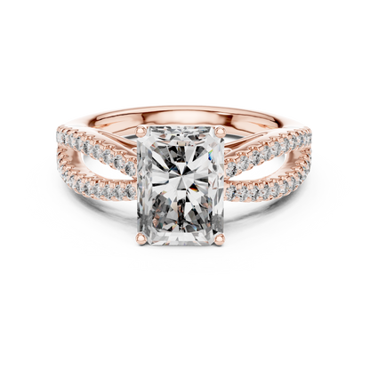 Radiant Lab Grown Diamond Infinite Criss Cross Split Shank Ring