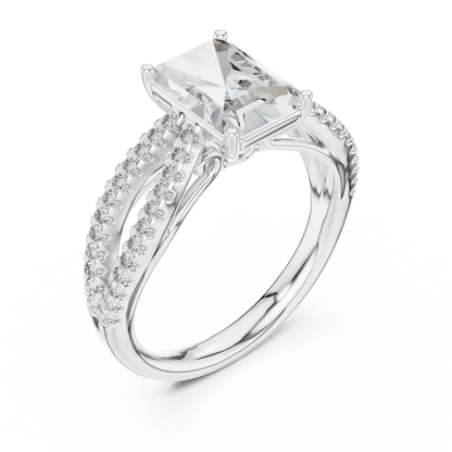 Radiant Lab Grown Diamond Infinite Criss Cross Split Shank Ring