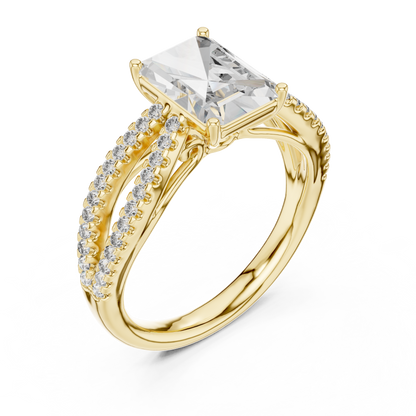 Radiant Lab Grown Diamond Infinite Criss Cross Split Shank Ring