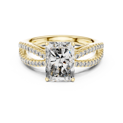 Radiant Lab Grown Diamond Infinite Criss Cross Split Shank Ring