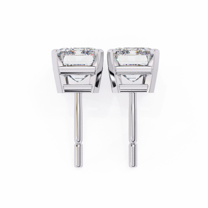 1.2 Ct Emerald Cut Lab Grown Diamond Gold Stud Earring