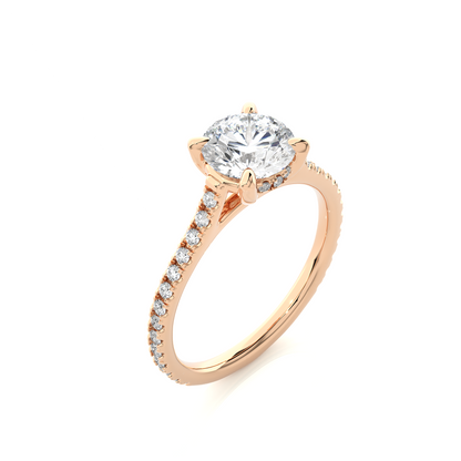 1.75 Ct Round Cut E/VS1 Lab Grown Diamond Gold Engagement Ring