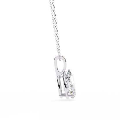 2.06 CT Pear Cut Lab Grown Diamond Four Prong Pendant