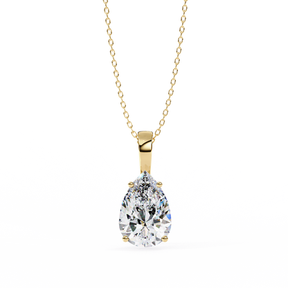 2.06 CT Pear Cut Lab Grown Diamond Four Prong Pendant