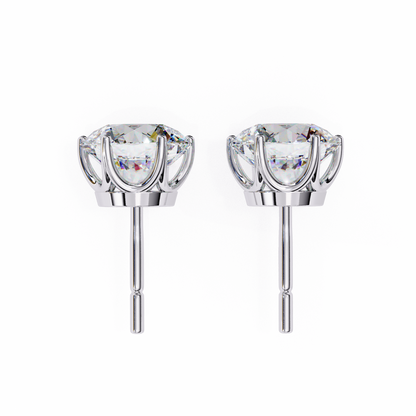 1.28 Ct Round Cut Lab Grown Diamond Rose Gold Stud Earring