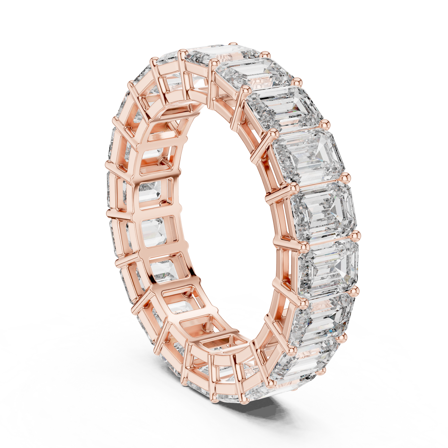 Emerald Cut Lab Grown Diamond Eternity Band