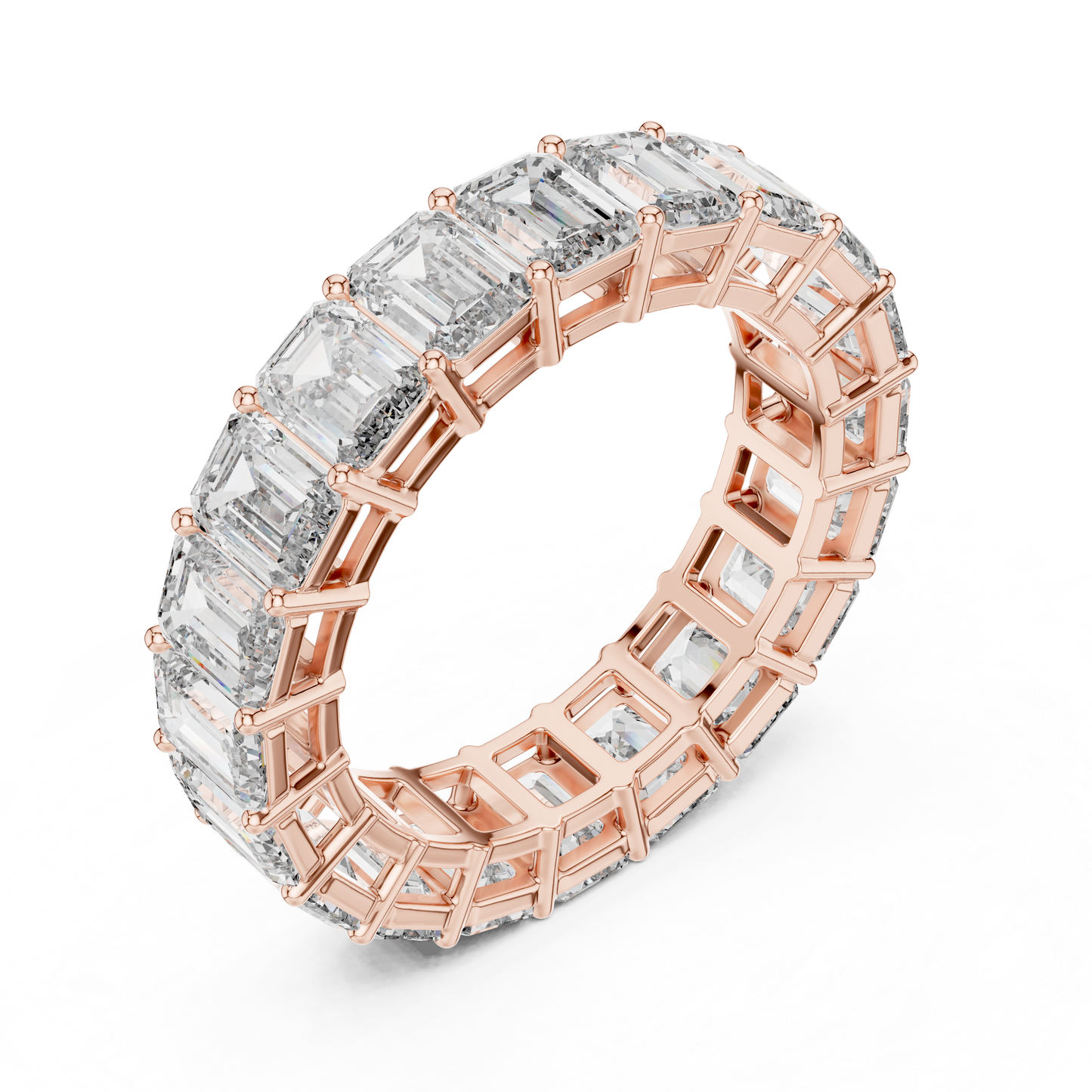 Emerald Cut Lab Grown Diamond Eternity Band