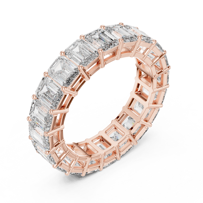 Emerald Cut Lab Grown Diamond Eternity Band