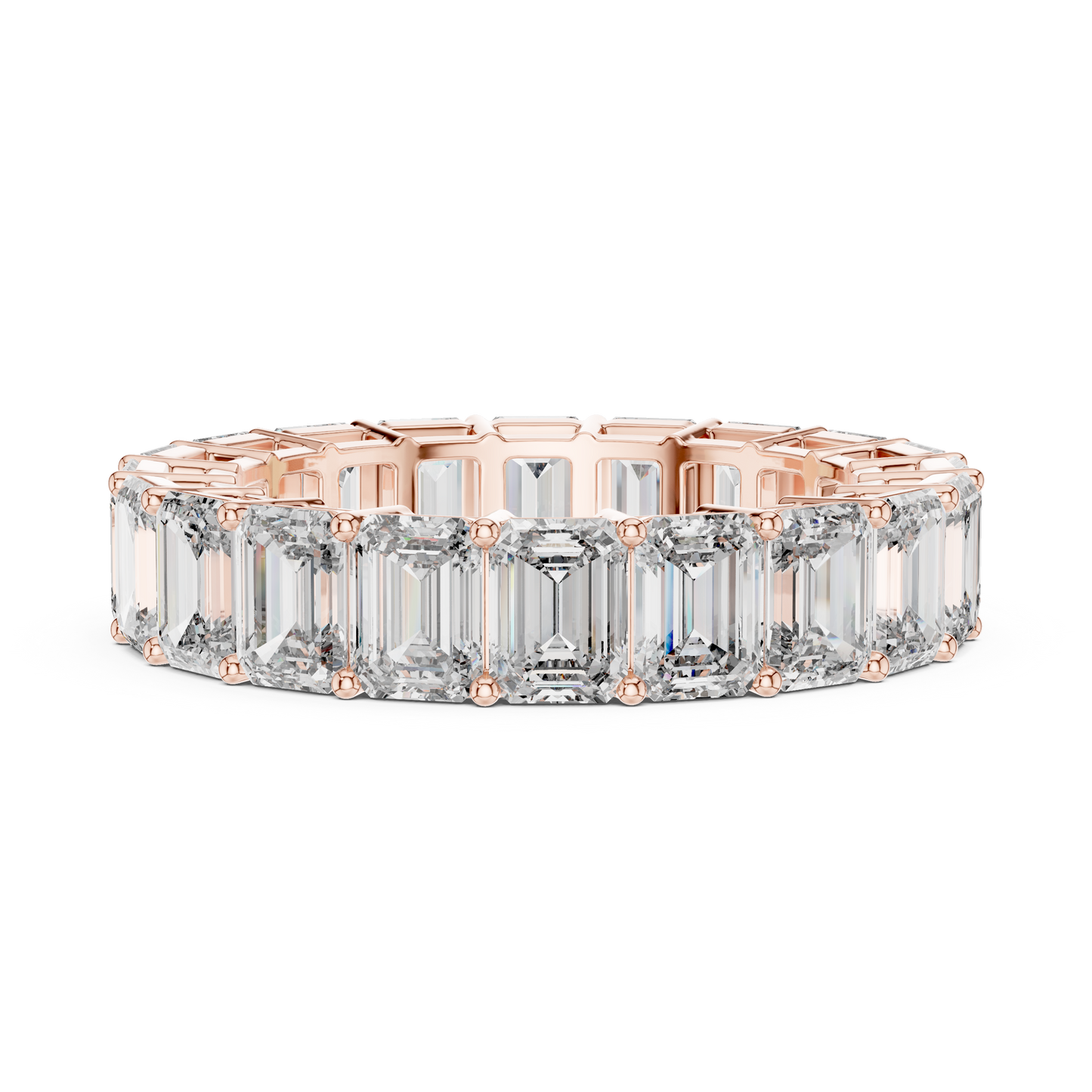 Emerald Cut Lab Grown Diamond Eternity Band