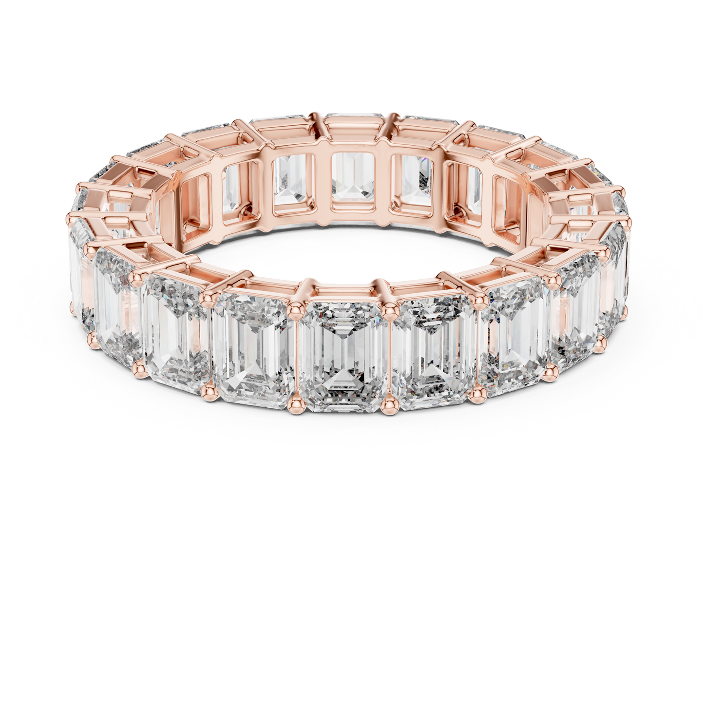 Emerald Cut Lab Grown Diamond Eternity Band