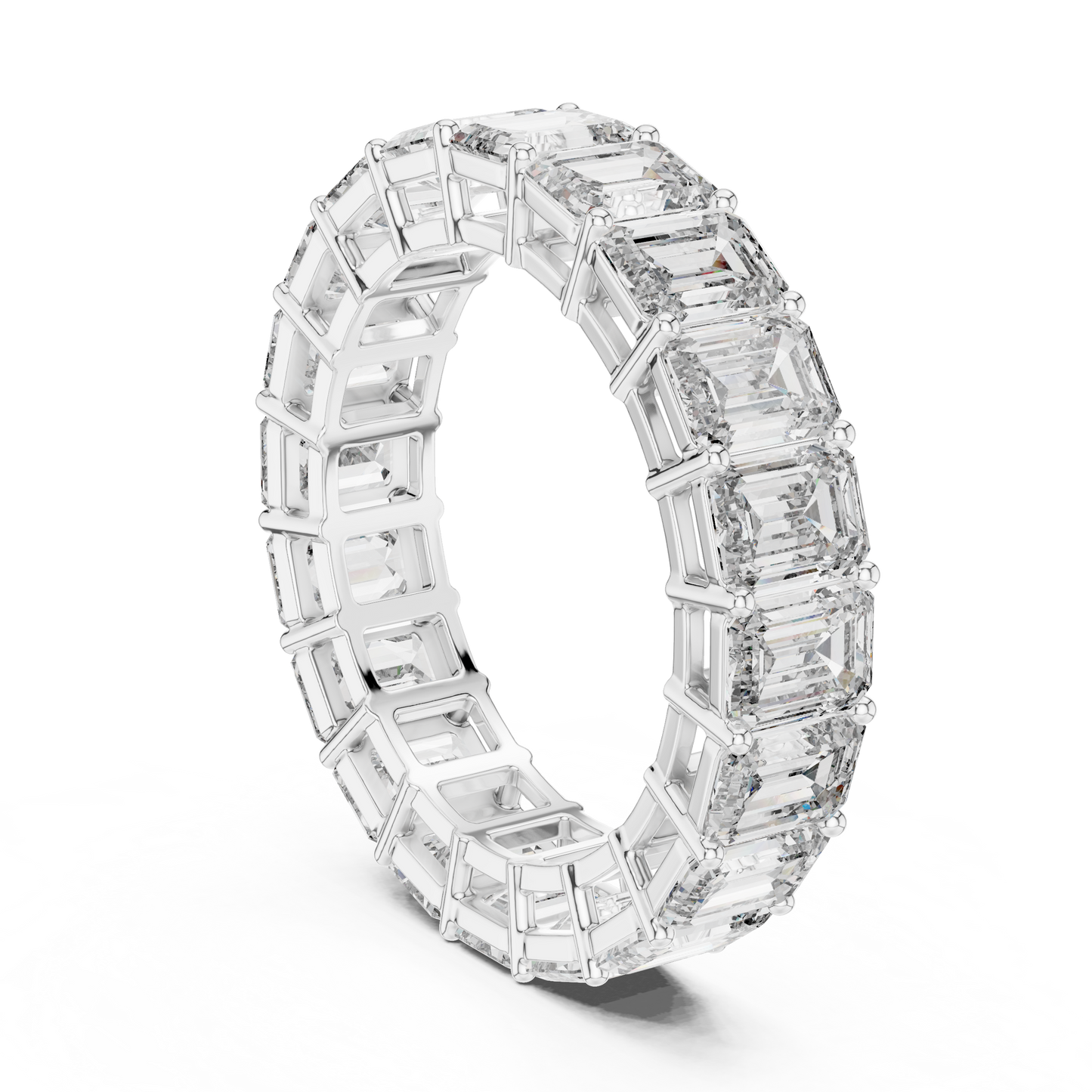 Emerald Cut Lab Grown Diamond Eternity Band